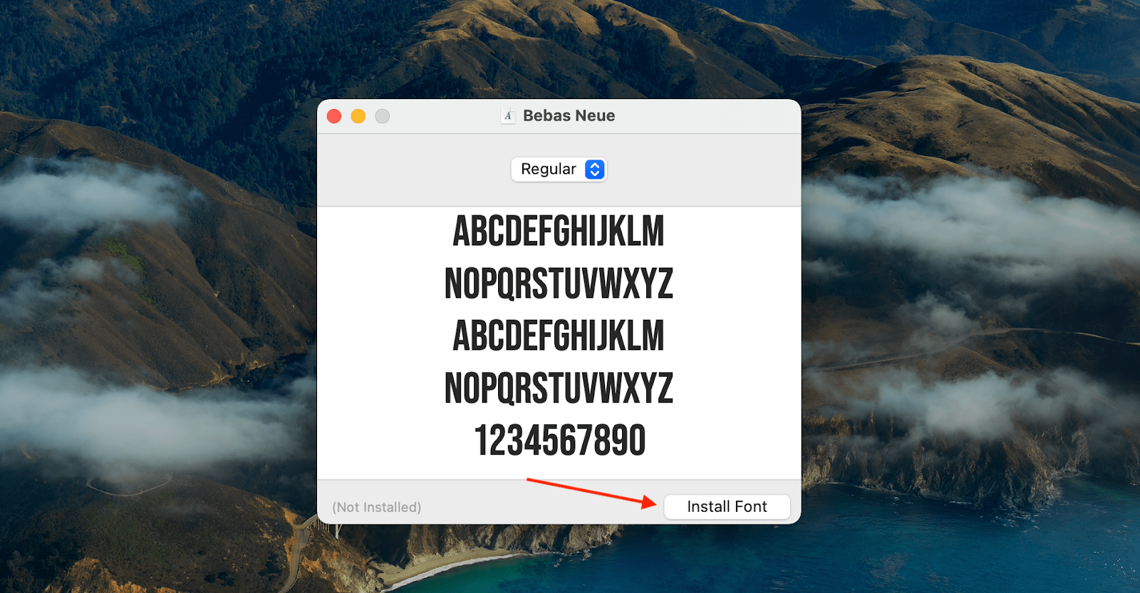 install font for mac